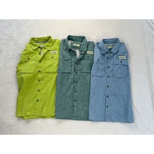 Boys Magellan Outdoors Fish Shirts Lot of Three, Size L 14-16 Button-Up NWT